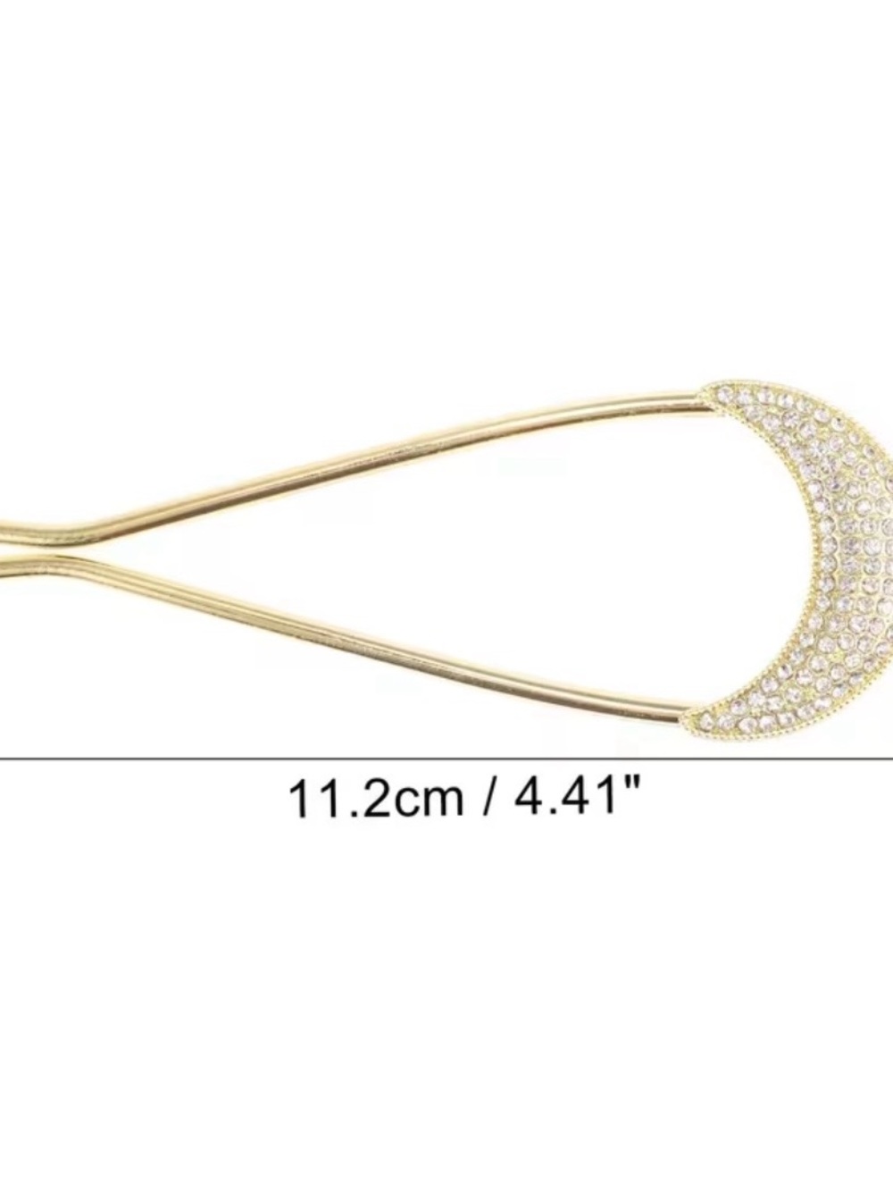 Gold Crescent Rhinestone Hair Stick - Picture 5 of 5